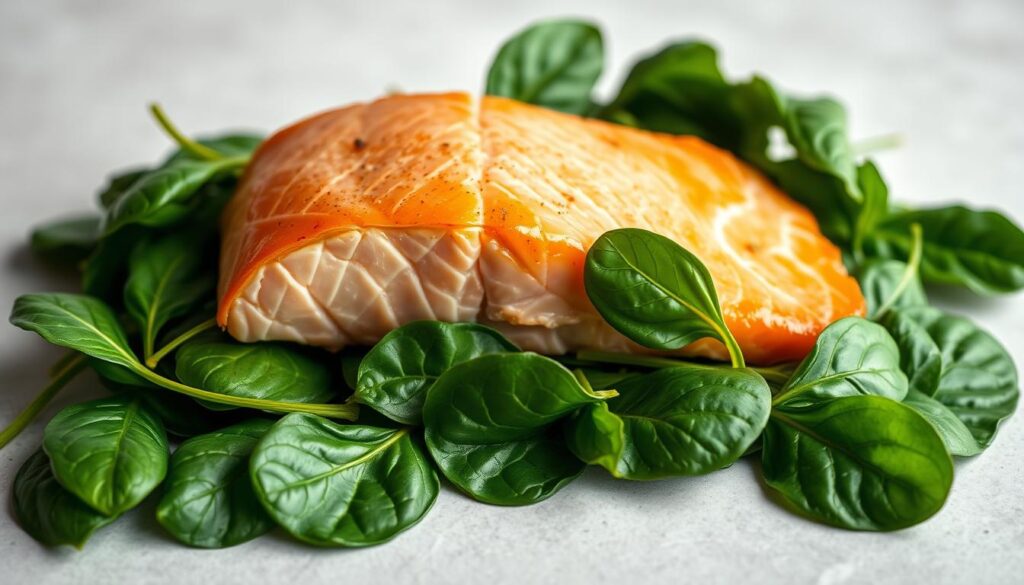 Salmon and Spinach Nutrition Pairing salmon and spinach recipe